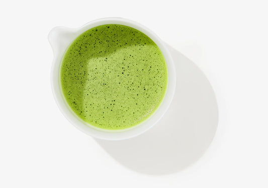 Matcha Schale von oben mit Matcha