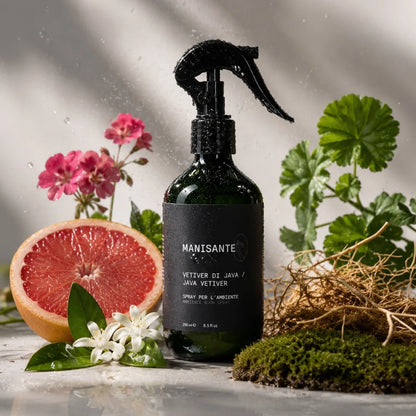 Manisante Java Vetiver Raumspray mit Grapefruit und Geranienblüten