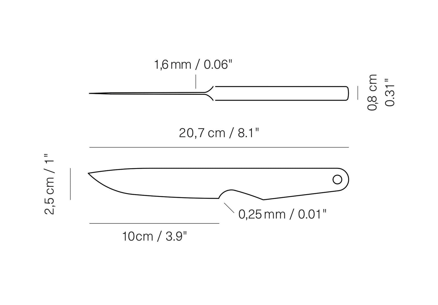 Geschmiedetes Gemüsemesser aus Edelstahl