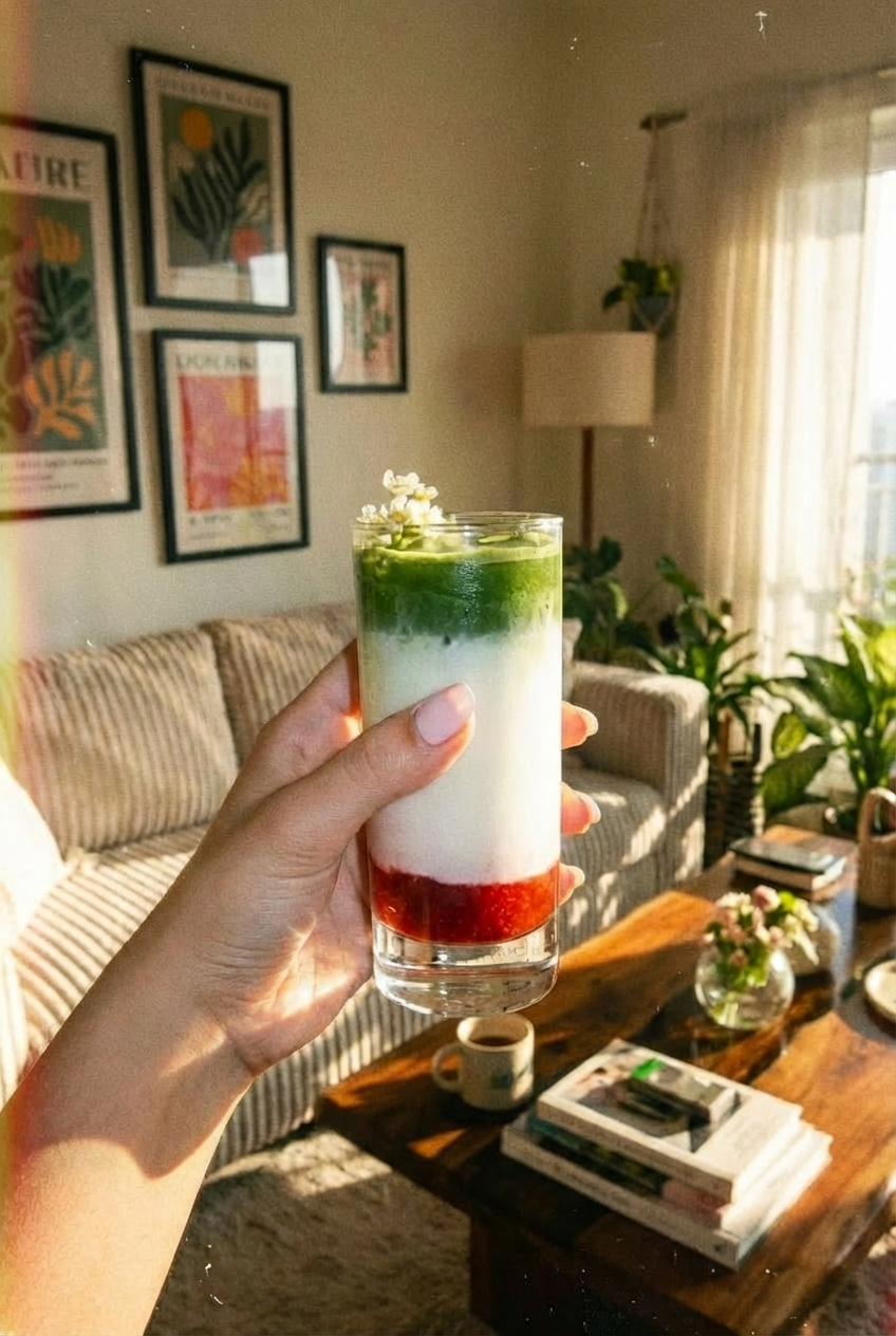 Strawberry Matcha Latte